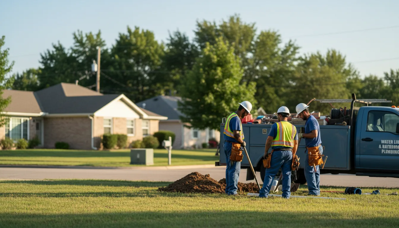 Residential water line and bathroom plumbing service in Pond Creek, OK